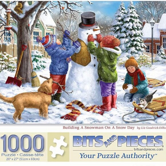 Bits and Pieces Snowman 1000 Piece‎ Jigsaw Puzzles Liz Goodrick Dillon 20" x 27" - Picture 1 of 6